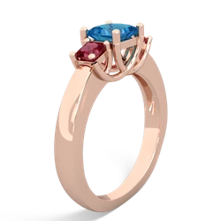 London Topaz Three Stone Trellis 14K Rose Gold ring R4015