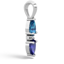 London Topaz Bowtie Drop 14K White Gold pendant P0865