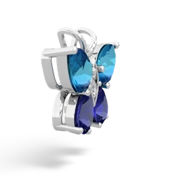 London Topaz Butterfly 14K White Gold pendant P2215