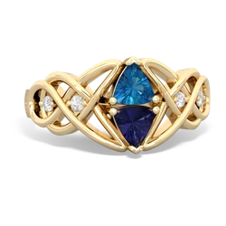 London Topaz Keepsake Celtic Knot 14K Yellow Gold ring R5300