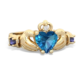 London Topaz Claddagh Keepsake 14K Yellow Gold ring R5245