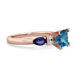 London Topaz 6Mm Princess Eternal Embrace Engagement 14K Rose Gold ring C2002