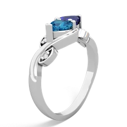 London Topaz Floral Elegance 14K White Gold ring R5790