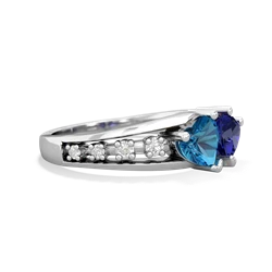 London Topaz Heart To Heart 14K White Gold ring R3342