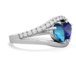 London Topaz Nestled Heart Keepsake 14K White Gold ring R5650