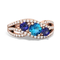 London Topaz Three Stone Aurora 14K Rose Gold ring R3080