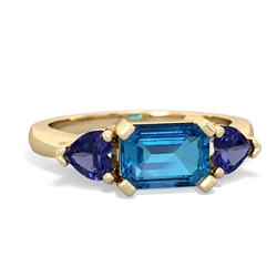 London Topaz Three Stone 14K Yellow Gold ring R5235