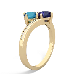 London Topaz Channel Set Two Stone 14K Yellow Gold ring R5303