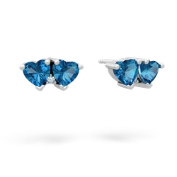 London Topaz Sweethearts 14K White Gold earrings E5260