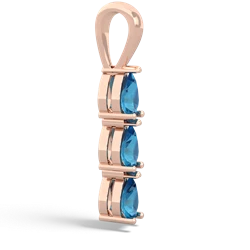 Blue Topaz Dew Drops 14K Rose Gold pendant P2251