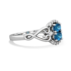 London Topaz Love Nest 14K White Gold ring R5860