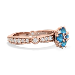 London Topaz Sparkling Tiara Cluster 14K Rose Gold ring R26293RD