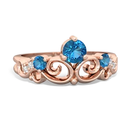 Blue Topaz Crown Keepsake 14K Rose Gold ring R5740