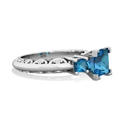 Aquamarine Eternal Embrace Engagement 14K White Gold ring C2001