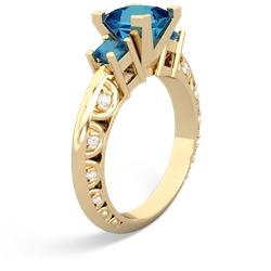 London Topaz Eternal Embrace Engagement 14K Yellow Gold ring C2001