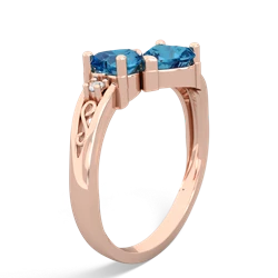 London Topaz Snuggling Hearts 14K Rose Gold ring R2178