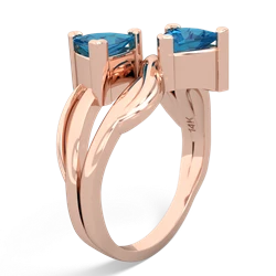 London Topaz Split Band Swirl 14K Rose Gold ring R2341