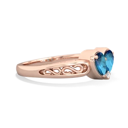 London Topaz Filligree 'One Heart' 14K Rose Gold ring R5070