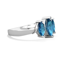 Lab Sapphire Three Peeks 14K White Gold ring R2433