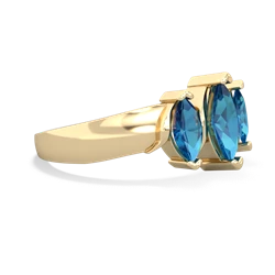 Blue Topaz Three Peeks 14K Yellow Gold ring R2433