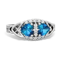 London Topaz Sparkling Celtic Knot 14K White Gold ring R2645