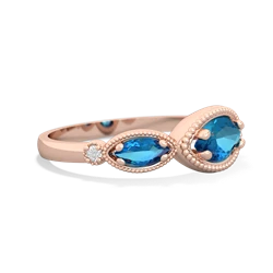 Onyx Milgrain Marquise 14K Rose Gold ring R5700