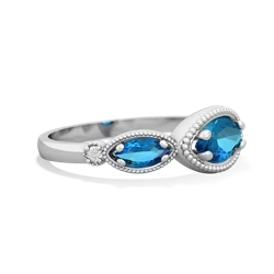 Sapphire Milgrain Marquise 14K White Gold ring R5700