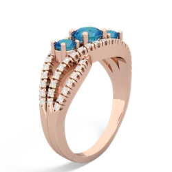 Lab Sapphire Three Stone Aurora 14K Rose Gold ring R3080