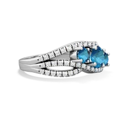 London Topaz Three Stone Aurora 14K White Gold ring R3080