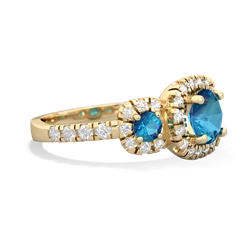 Blue Topaz Regal Halo 14K Yellow Gold ring R5350