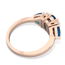 Opal Antique Style Three Stone 14K Rose Gold ring R2186