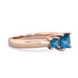 Lab Pink Sapphire Three Stone Trellis 14K Rose Gold ring R4015