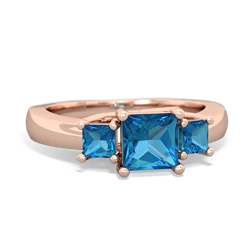 Lab Ruby Three Stone Trellis 14K Rose Gold ring R4015