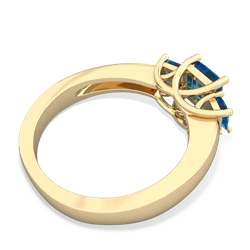 Sapphire Three Stone Trellis 14K Yellow Gold ring R4015