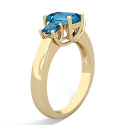 Sapphire Three Stone Emerald-Cut Trellis 14K Yellow Gold ring R4021