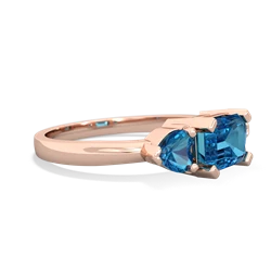 Lab Sapphire Three Stone 14K Rose Gold ring R5235