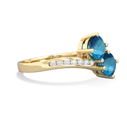 London Topaz Channel Set Two Stone 14K Yellow Gold ring R5303