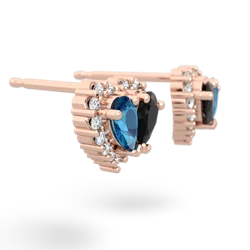 London Topaz Halo 14K Rose Gold earrings E7008