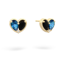 London Topaz 'Our Heart' 14K Yellow Gold earrings E5072