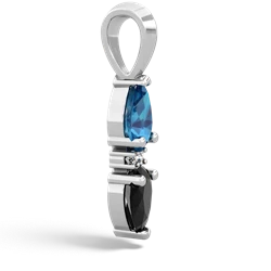 London Topaz Bowtie Drop 14K White Gold pendant P0865