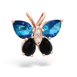 London Topaz Butterfly 14K Rose Gold pendant P2215