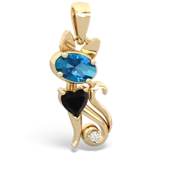 London Topaz Kitten 14K Yellow Gold pendant P5780