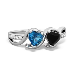 London Topaz Side By Side 14K White Gold ring R3090