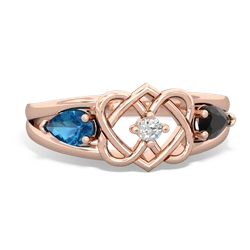 London Topaz Hearts Intertwined 14K Rose Gold ring R5880