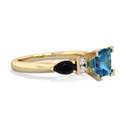 London Topaz 6Mm Princess Eternal Embrace Engagement 14K Yellow Gold ring C2002