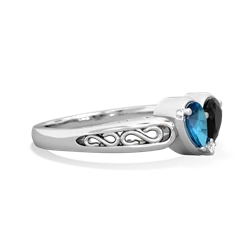 London Topaz Filligree 'One Heart' 14K White Gold ring R5070