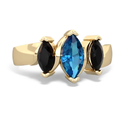 London Topaz Three Peeks 14K Yellow Gold ring R2433