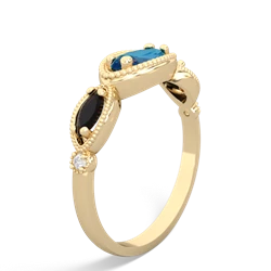 London Topaz Milgrain Marquise 14K Yellow Gold ring R5700