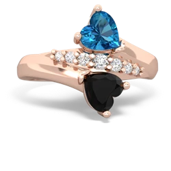 London Topaz Heart To Heart 14K Rose Gold ring R2064