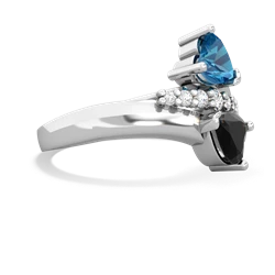 London Topaz Heart To Heart 14K White Gold ring R2064